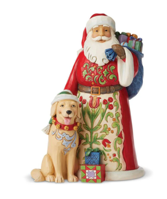 Jim Shore Santa with Dog Figurine