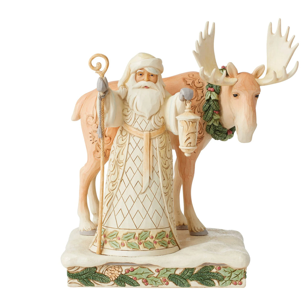 White Woodland Santa & Moose