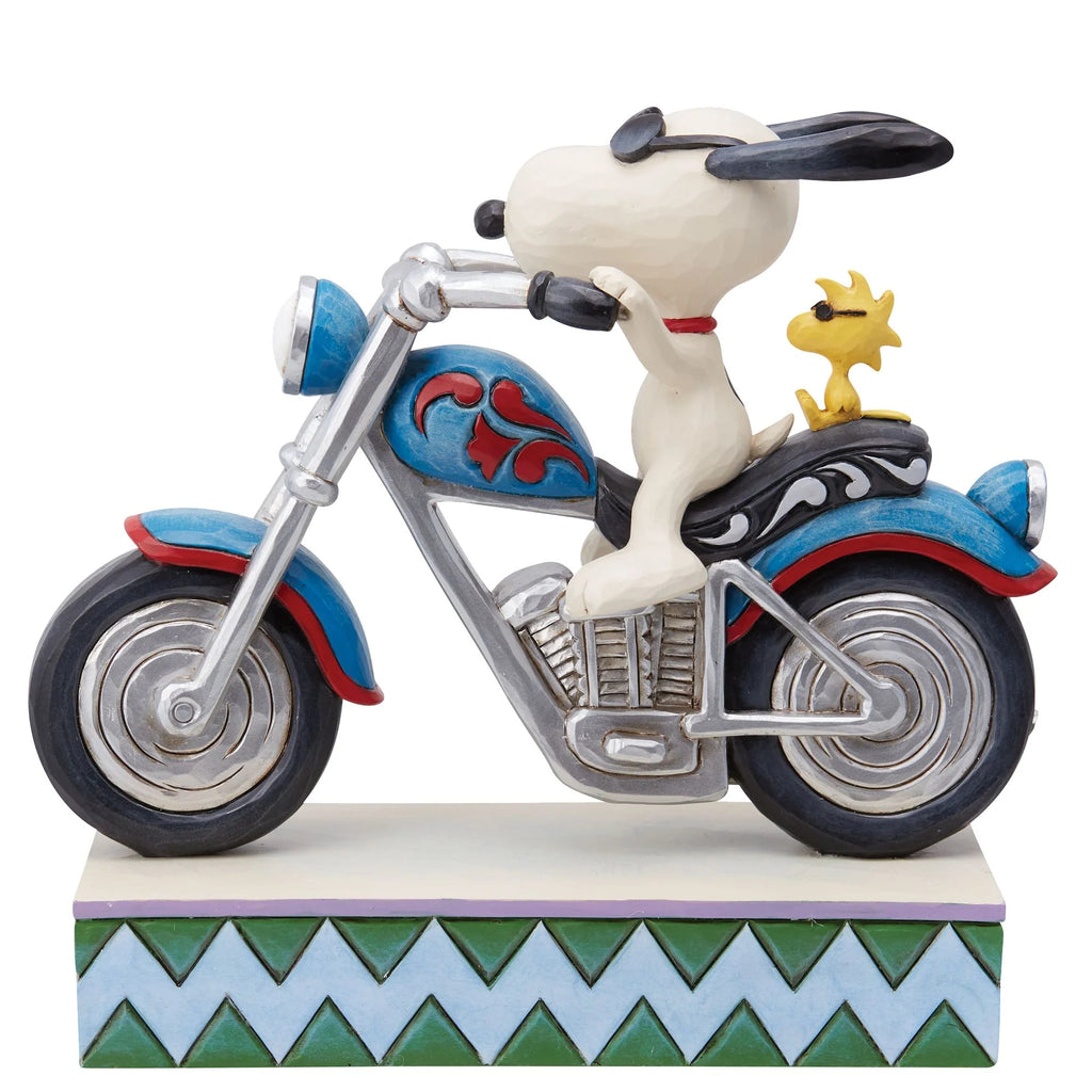 Snoopy & Woodstock Riding Motorcycle