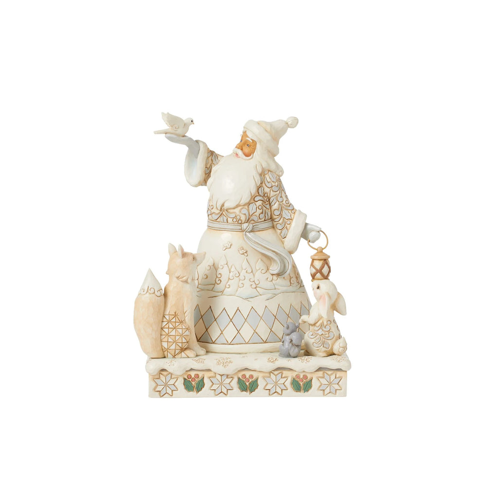 Woodland Santa Holding Dove Figurine