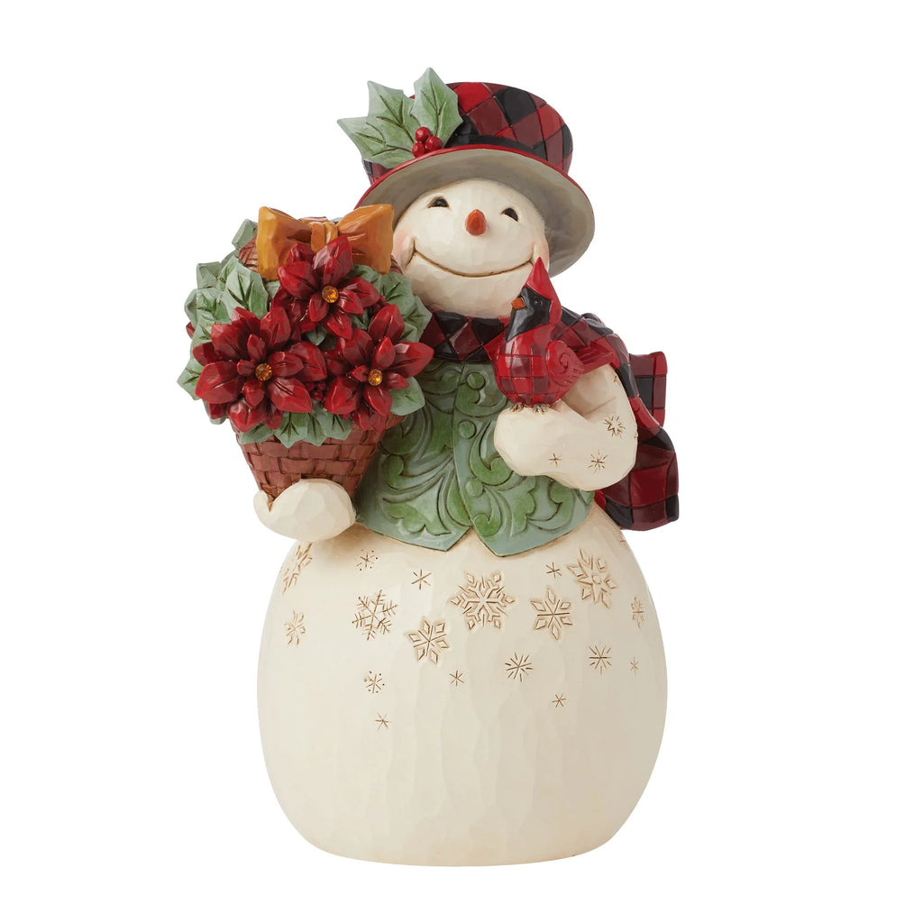 Highland Glen Snowman Basket Figurine