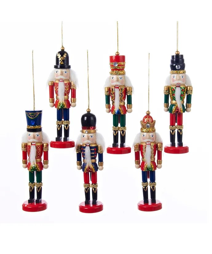 6"Wooden Nutcracker Orn 6/Asstd