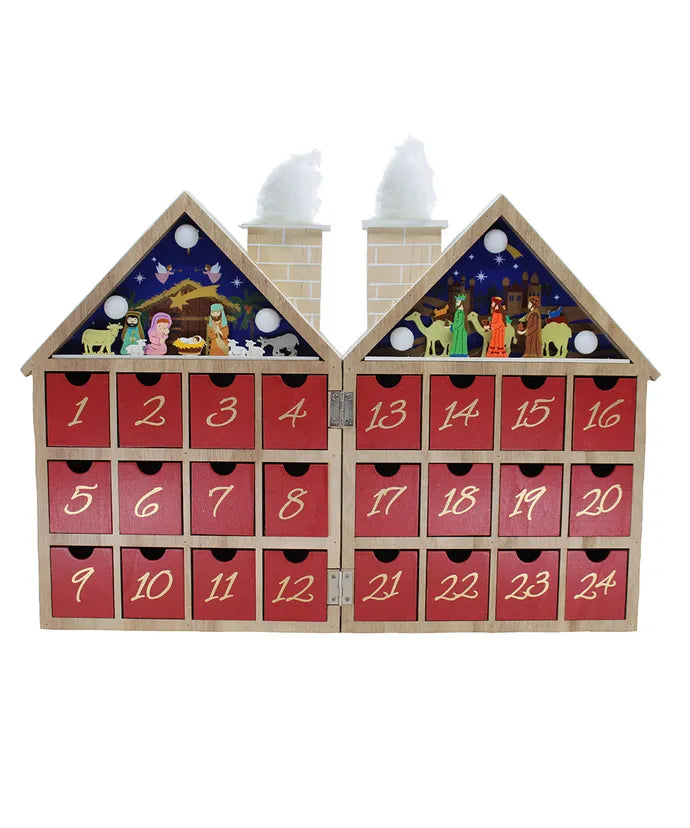 Wooden LED Nativity Advent Calendar