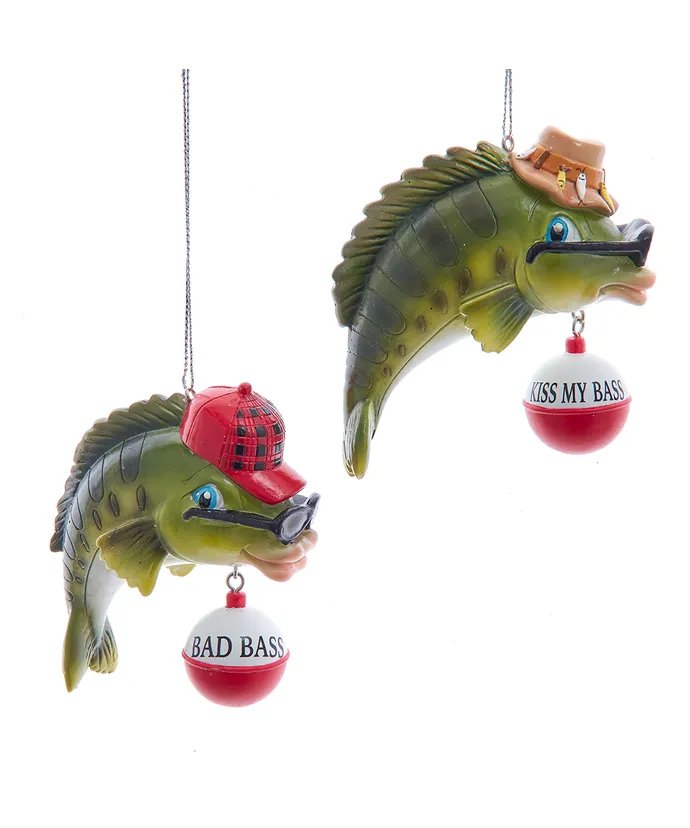 3.5"Resin Lodge Bass Fish Orn 2/A