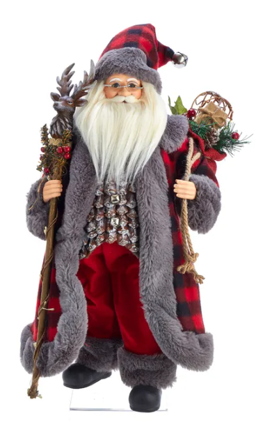 18" Red and Grey Santa