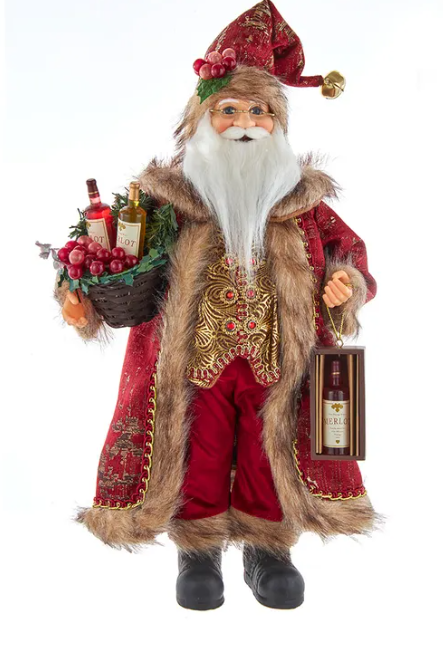 17" Kringle Klaus Wine Santa