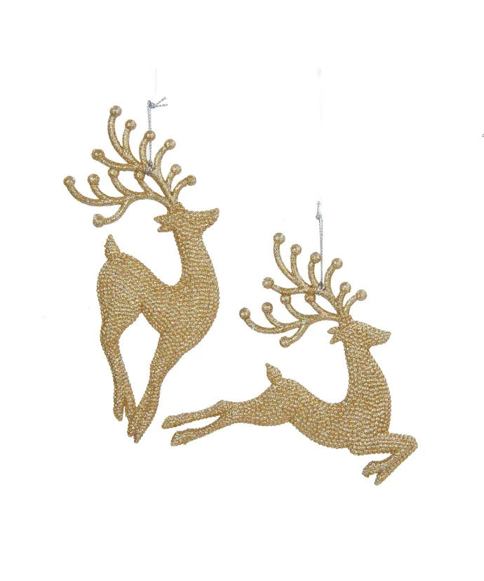 7"Champagne Gold Diamnd Reindeer 2A