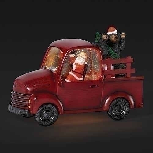 6.75"H Led Swirl Truck w/Santa