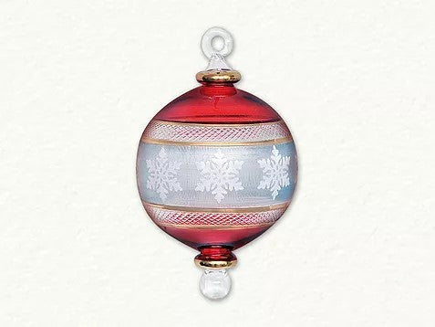 Ball Ornament With Etched Snowflakes