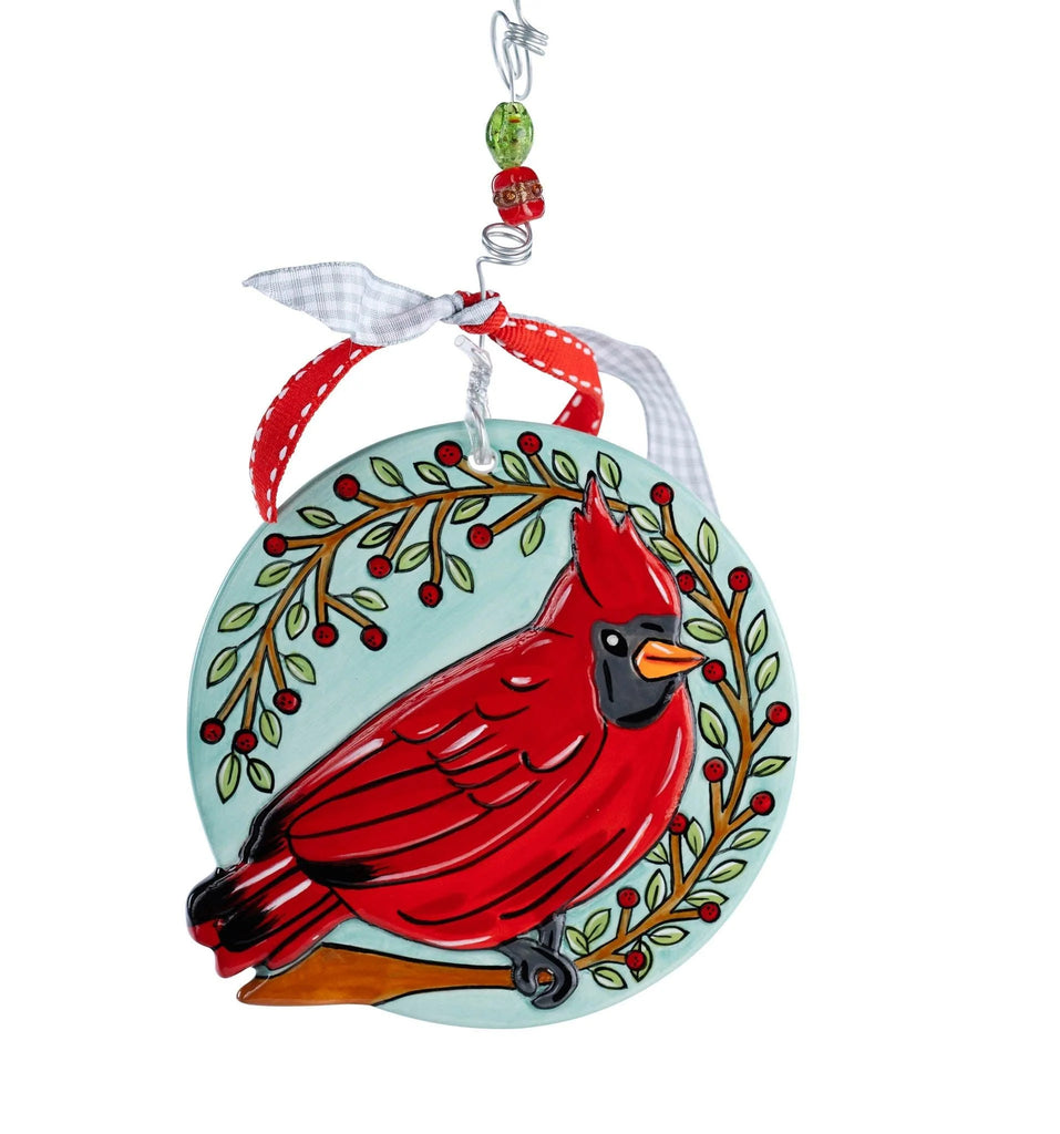 Cardinal Wreath Flat Ornament