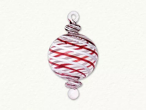 Small Round Ornament Red & White