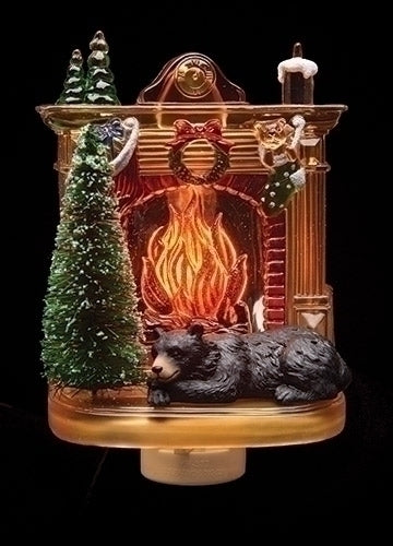 6" Black Bear, Fireplace Night
