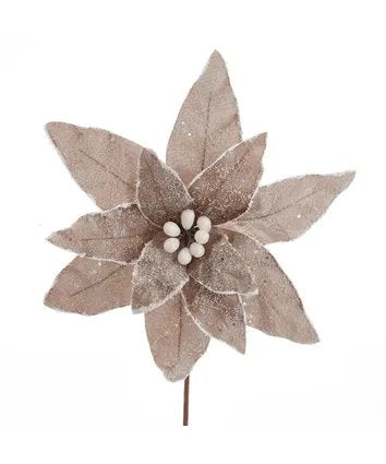 14"Frosted Platinum Poinsettia